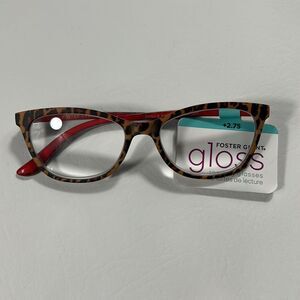 Foster Grant - Red and Chetah Print Reading Glasses - 2.75